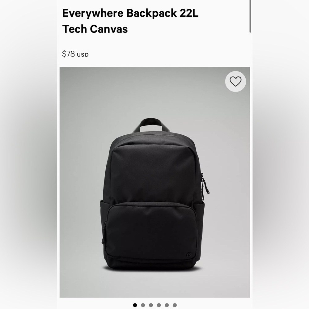 Lululemon Everywhere Backpack 22L
Tech Canvas Black